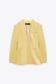 INVERTED LAPEL LONG BLAZER - Green   United States at Zara