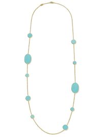 IPPOLITA 18kt Yellow Gold Polished Rock Candy Multi Shape Turquoise Station Necklace - at Farfetch