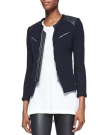 IRO Ceylona Waffle-Pattern Knit Zip Jacket at Bergdorf Goodman