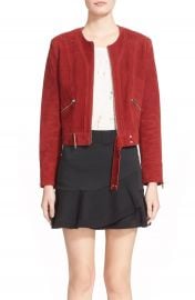 IRO Collarless Suede Moto Jacket at Nordstrom