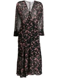 IRO Floral Flared Midi Dress - Farfetch at Farfetch