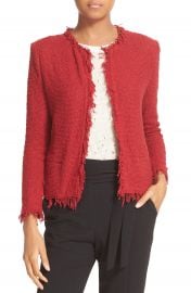 IRO Fringe Trim Open Jacket at Nordstrom