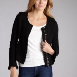 IRO Jackets amp Coats Iro Agneta Jacket Blazer Zip Up Black Tweed Textured Poshmark at Poshmark