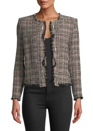 IRO Jocund Collarless Tweed Jacket at Neiman Marcus