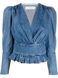 IRO Silja v-neck Denim Blouse - at Farfetch