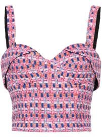 IRO Sweetheart Tweed Top Pink at Farfetch