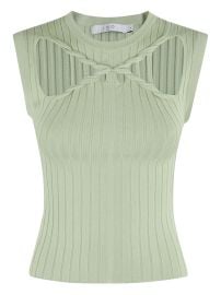 IRO cut-out Detail Ribbed Top Green at Farfetch
