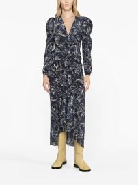 ISABEL MARANT Albini marble-print Silk Dress - at Farfetch