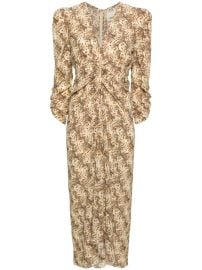 ISABEL MARANT Ruched Silk Midi Dress - at Farfetch