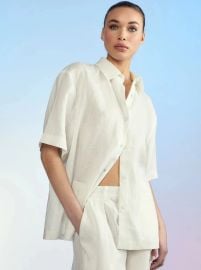 ISOLA LINEN CAMP SHIRT Envy by Melissa Gorga at Envy by MG