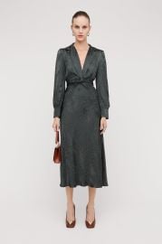 ITALIAN JACQUARD WOVEN DRESS - PINE - Scanlan Theodore at Scanlan Theodore