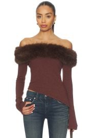 Iamgia Off Shoulder Top In Brown at Revolve