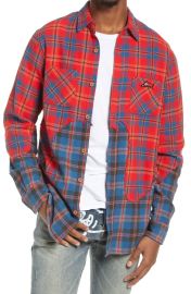 Icecream Big Melt Colorblock Plaid Flannel Button-Up Shirt Size Small at Nordstrom
