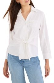 Iconic Tie Front Button-Up Shirt at Nordstrom