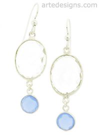 Icy Blue Chalcedony Earrings at Arte Designs