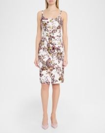 Ida Button-Front Midi Dress at Neiman Marcus