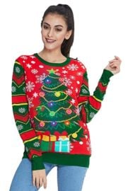 Idgreatim Women Men LED Ugly Christmas Sweaters Funny Pullover Long Sleeve Knitted Xmas Sweater Jumper S-XXL at  Mens Clothing store at Amazon