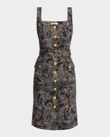 Idy Paisley Button-Front Midi Dress at Neiman Marcus