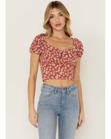 Idyllwind Womens Bay Cove Floral Crop Peasant Top Boot Barn at Boot Barn