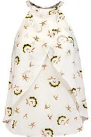 Iggy layered printed silk-crepe top at The Outnet