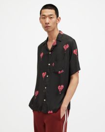 Ikuma Break Up Relaxed Fit Shirt Jet Black ALLSAINTS US at All Saints