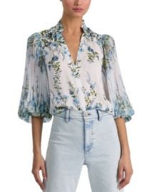Ilan Pleated Blouson Sleeve Top at Bloomingdales