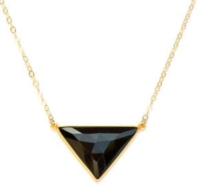 Illiana Black Onyx Triangle Pendant Necklace at Brooklyn Designs