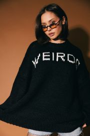 Im A Weirdo Slouchy Knit in Black RESTOCKED Dressed in Lala at Dressed in Lala