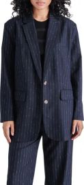 Imaan Pinstripe Boyfriend Blazer at Nordstrom