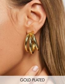 Image Gang triple hoop earrings in gold filled at ASOS