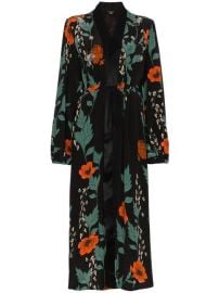 Iman silk floral kimono at Farfetch