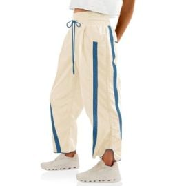Imily Bela Womenx27s Baggy Wide Leg Pants Casual Drawstring Elastic Waisted Contrast Color Workout Y2K Track Pants Beige L Target at Target