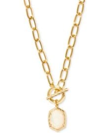 Imitation Pearl 14k Gold Plated Over Brass Daphne Link and Chain Necklace at Macys