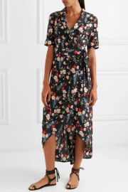 Imogene floral-print washed-silk wrap dress at Net a Porter