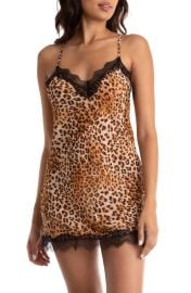 In Bloom by Jonquil Angela Leopard Print Cross Back Chemise at Nordstrom