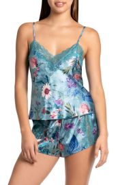 In Bloom by Jonquil Joelle Floral Lace Trim Satin Short Pajamas at Nordstrom