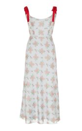 In Stock Serafina Blue Floral Corset Dress at Markarian