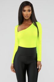 In The End Bodysuit - Neon Yellow at Fashion Nova