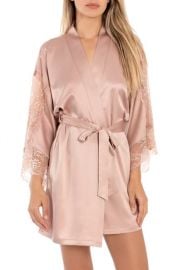 In bloom by jonquil satin lace short wrap robe at Nordstrom Rack