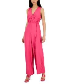 Inc International Concepts Womens Surplice-Neck Tie-Waist Jumpsuit Electric Pink 12 - Walmart.com at Walmart