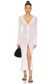 Indah Jolene Button Front Duster In White at Revolve