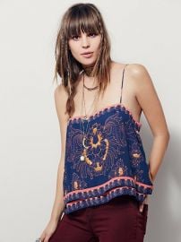 Indigo Combo Scarf Print Tank in Indigo at Free People