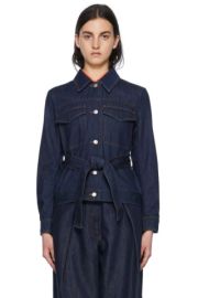 Indigo Denim Jacket by Dries Van Noten on Sale at Ssense