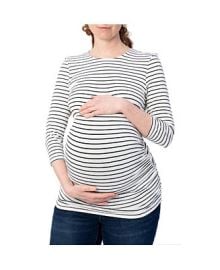 Indigo Poppy 34 Sleeve Black and White Stripe Maternity Top - Macys at Macys