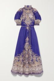 Indigo Swing belted paisley-print ramie maxi dress ZIMMERMANN NET-A-PORTER at Net a Porter