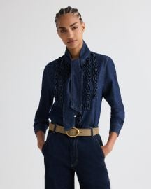 Indigo resin Connor Top in Denim Shirting TWP at TWP