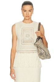 Indra Crochet Fringe Tank Top at FWRD
