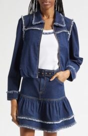 Indria Fringe Denim Jacket at Nordstrom