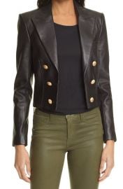 Inez Crop Leather Blazer at Nordstrom