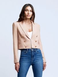 Inez Linen Blazer in Biscuit  at L'Agence